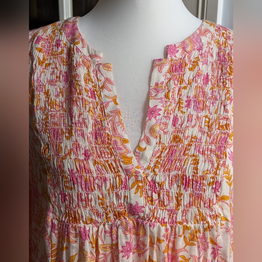 NWT.... Lucky Brand Floral High/low Boho Blouse Size Small - Picture 2 of 9